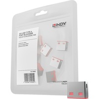 Lindy USB Port Schloss (10 Stück) ohne Schlüssel, Diebstahlschutz rot, Code: ROT