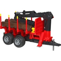 bruder 02252 Rückeanhänger mit Ladekran, Modellfahrzeug 