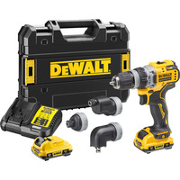 DEWALT Akku-Bohrschrauber DCD703L2T, 12Volt gelb/schwarz, 2x Li-Ion XR Akku 3Ah, 4 Wechselköpfe