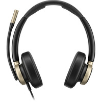 HP Poly Mission 825 kabelgebundenes Stereo-USB-Headset BULK schwarz, USB Type-C und Type-A, Kunstleder-Ohrpolster (Oberflächenmaterial)
