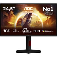 AOC AGON 25G4KUR, Gaming-Monitor 62.2 cm (24.5 Zoll), schwarz, FullHD, Fast-IPS, E-Sport Monitorständer, USB-Hub, 400Hz Panel
