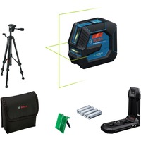 Bosch Professional Linienlaser GLL 20-22 G Professional blau/schwarz, grüne Laserlinien, inkl. Universalhalter LB 10 und Baustativ BT 150