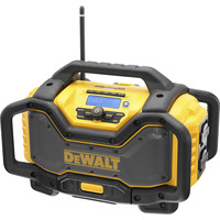 DEWALT Akku- und Netz-Radio DCR027-QW, Baustellenradio gelb/schwarz, UKW, DAB+, AUX, Bluetooth