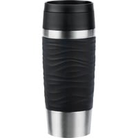 Emsa TRAVEL MUG Waves Thermobecher schwarz/edelstahl, 0,36 Liter