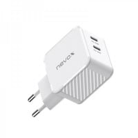 Nevox 45W DUAL USB-C (PD) QC3.0 Ladegerät GaN weiß, PD 3.0, QC 3.0