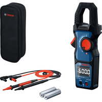 Bosch Professional Strommesszange GMC 600-15 Professional, Messgerät blau/schwarz, 2x Batterien, Tasche