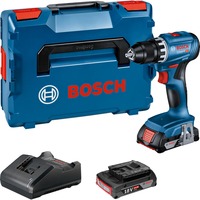 Bosch Professional Akku-Bohrschrauber GSR 18V-45 Professional, 18Volt blau/schwarz, 2x Li-Ionen Akku 2,0Ah, in L-BOXX