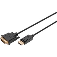 Digitus Adapterkabel DisplayPort > DVI-D, Interlock schwarz, 3 Meter, mit Schraubbefestigung