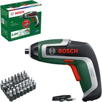 Bosch Heimwerken & Garten Akkuschrauber IXO 7 Bit-Set 3,6Volt grün/schwarz, Li-Ionen Akku 2,0Ah, 32-teiliges Schrauberbit-Set