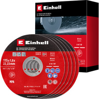 EINHELL Trennscheibe dünn, Ø 115 x 1,0mm, 5 Stück für Winkelschleifer