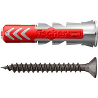 fischer Dübel DuoPower 8x40 S  hellgrau/rot, 50 Stück, mit verzinkter Schraube