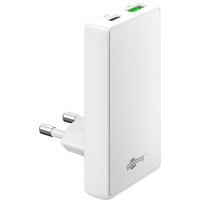 goobay USB-C/A PD GaN 90° Dual-Schnelladegerät weiß, 65 Watt