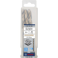 Bosch Professional PRO Stainless Steel HSS-Co Spiralbohrer, Ø 10mm Arbeitslänge 87mm, 5 Stück