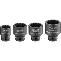 Hazet 1/2" Antriebs-, Gelenk-, Achswellen-Satz (900SZ/4), Steckschlüssel schwarz, 4-teilig, Doppelsechskant