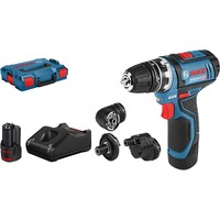 Bosch Professional Akku-Bohrschrauber GSR 12V-15 FC Professional, 12Volt blau/schwarz, 2x Li-Ionen Akku 2,0Ah, in L-BOXX