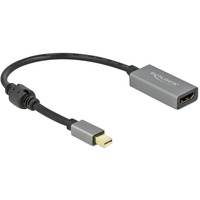 DeLOCK Aktiver Adapter mini DisplayPort 1.4 > HDMI 4K 60 Hz (HDR) grau/schwarz, 20cm