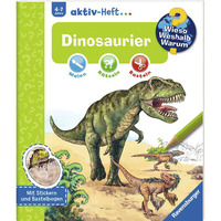 Ravensburger Wieso? Weshalb? Warum? aktiv-Heft - Dinosaurier, Lernbuch mit Stickern und Bastelbogen