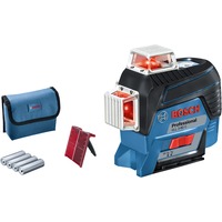 Bosch Professional Linienlaser GLL 3-80 C Professional, Kreuzlinienlaser blau/schwarz, mit roten Laserlinien, ohne Akku