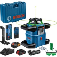 Bosch Professional Akku-Rotationslaser GRL 650 CVHG Professional, 18Volt, mit Halterung blau, Akku ProCORE18V 4,0Ah, Koffer, grüne Laserlinie