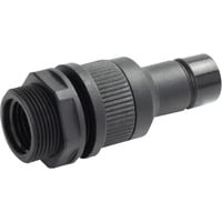 Alphacool ES Schnellverschlusskupplung G1/4 IG PushIn Male, Verbindung schwarz, Schottverschraubung