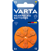 TestA Hörgerätebatterie Hearing Aid Zinc Air 13, PR48 6 Stück, Größe 13