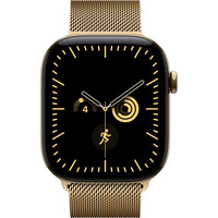 Apple Watch Series 12, Smartwatch Titan Gold, 46 mm, Milanaise Armband Brillantgold, M/L, Cellular