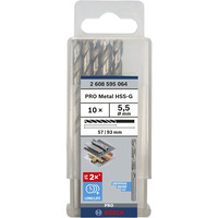 Bosch PRO Metal HSS-G Spiralbohrer, Ø 5,5mm 10 Stück, Arbeitslänge 57mm