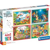 Clementoni Supercolor 4 in 1 - Disney Winnie the Pooh, Puzzle 4 Puzzle (12-24 Teile)