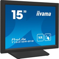 iiyama ProLite T1531SR-B1S, LED-Monitor 38 cm (15 Zoll), schwarz (matt), XGA, VA, Touchscreen, VGA, HDMI, DisplayPort