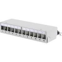 Digitus Modulares Desktop Patchpanel, 12-Port, geschirmt hellgrau, für Keystone-Module, mit Beschriftungsfeld