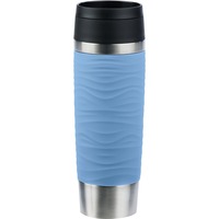 Emsa TRAVEL MUG Waves Grande Thermobecher hellblau/edelstahl, 0,5 Liter