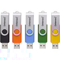 Intenso Office Line Multipack 16 GB, USB-Stick 5 USB-A 3.2 USB-Sticks in Gelb, Grün, Schwarz, Blau + Orange