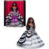 Mattel Barbie Signature Sammelpuppe zum 65. Jubiläum mit braunen Haaren und schwarz-weißer Robe 