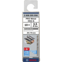 Bosch PRO Metal HSS-G Spiralbohrer, Ø 3,5mm 10 Stück, Arbeitslänge 39mm