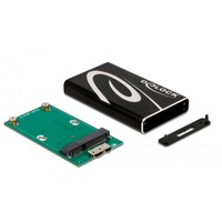 DeLOCK Externes Gehäuse SuperSpeed USB für mSATA SSD, Laufwerksgehäuse schwarz
