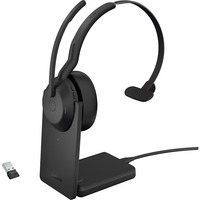 Jabra Evolve2 55, mit Ladestation, Headset schwarz, Mono, UC, USB-A, Link380a