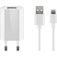 goobay USB-C Ladeset 5 Watt, Ladegerät weiß, 1 Meter Kabel