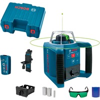 Bosch Professional Rotationslaser GRL 300 HVG Professional, mit Halterung blau, Koffer, grüne Laserlinie