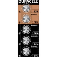 Duracell CR 2016 Lithium-Knopfzelle 3V, Batterie 5 Stück