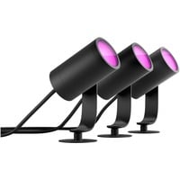 Philips HUE White & Color Ambiance Lily Gartenspot, LED-Leuchte schwarz, 3 Stück, Basis-Set