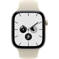 Apple Watch Series 12, Smartwatch weiß, Keramik, 42 mm, Sportarmband Sand S/M, Cellular