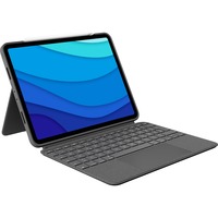 Logitech Combo Touch für iPad Pro 11 Zoll (1./2./3./4. Generation), Tastatur grau, DE-Layout, abnehmbares Tastatur-Case