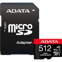 ADATA High Endurance 512 GB microSDXC, Speicherkarte UHS-I U3, Class 10, V30, A2