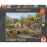 Schmidt Spiele Thomas Kinkade Studios: Sommer in Cobblestone Village, Puzzle 2000 Teile