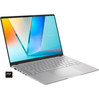 ASUS Vivobook S14 (M5406UA-PP003W), Notebook silber, AMD Ryzen 7 8845HS, AMD Radeon 780M, 16 GB LPDDR5X, 1 TB (1 TB SSD), Windows 11 Home 64-Bit