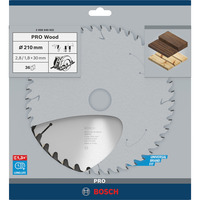 Bosch PRO Wood Kreissägeblatt, Ø 210mm, 36Z Bohrung 30mm, für Handkreissägen