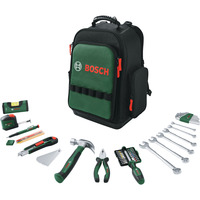 Bosch Heimwerken & Garten Werkzeug Rucksack Set, 60-teilig, Werkzeug-Set schwarz/grün, mit Werkzeugrucksack