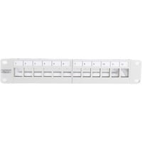 Digitus Modulares Patchpanel, 12-Port, unbestückt grau, 1 HE, für Keystone-Module