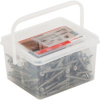 fischer Box Terrassenschrauben 5x60 Senkkopf TX edelstahl, 200 Stück, Teilgewinde, mit passendem Bit