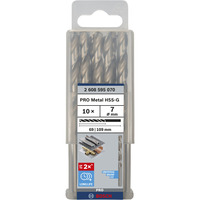Bosch Professional PRO Metal HSS-G Spiralbohrer, Ø 7mm 10 Stück, Arbeitslänge 69mm